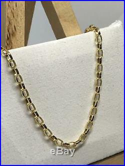 9ct 375 Hallmarked Yellow Gold 3mm Oval Belcher Chain Necklace Brand new