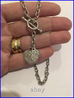 9ct 375 White Gold Chunky Heart Chain Necklace Ernest Jones Hallmarked
