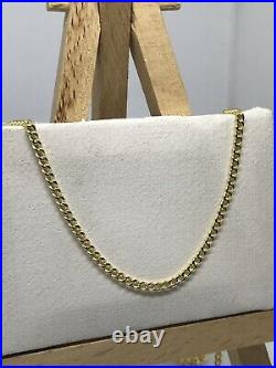 9ct 375 Yellow GOLD 2MM Solid CURB CHAIN ALL SIZES BRAND NEW GIFT