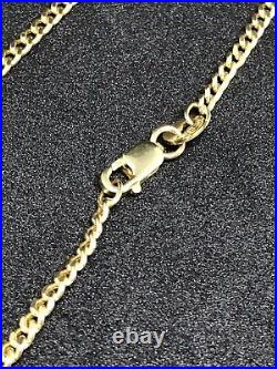 9ct 375 Yellow GOLD 2MM Solid CURB CHAIN ALL SIZES BRAND NEW GIFT