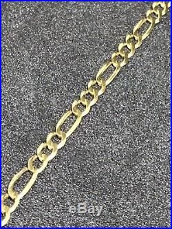 9ct 375 Yellow GOLD 2mm CURB FIGARO CHAIN ALL SIZE GIFT BRAND NEW