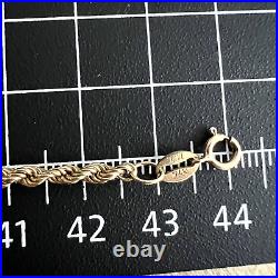 9ct 375 Yellow Gold Rope Chain With Tassel Dropper Womens Necklace 44cm 4.56g