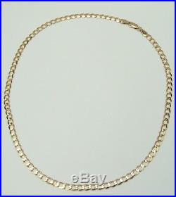 9ct 9Carat Yellow Gold Curb Linked Necklace 16.75 Inch UK SELLER & HALLMARK