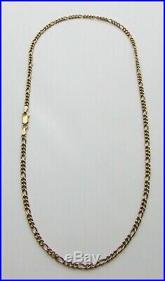 9ct 9carat Yellow Gold Figaro Curb Chain Necklace 20 Inch HALLMARKED FREEPOST