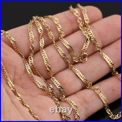 9ct 9k 375 YELLOW GOLD 2.8mm Singapore Twist Rope Chain Long 76cm Necklace 7.22g