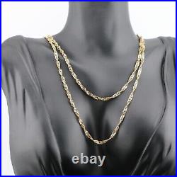 9ct 9k 375 YELLOW GOLD 2.8mm Singapore Twist Rope Chain Long 76cm Necklace 7.22g