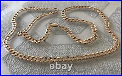 9ct 9kt Yellow Gold Curb Chain Necklace, 21 Inches. 4.5 mm HALLMARKED 14.3 g