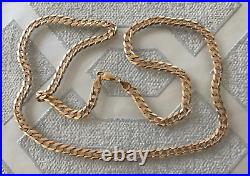 9ct 9kt Yellow Gold Curb Chain Necklace, 21 Inches. 4.5 mm HALLMARKED 14.3 g