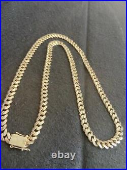 9ct CUBAN SOLID Yellow Genuine GOLD Mens Necklace 193 36 10mm NEW 375 hallmark