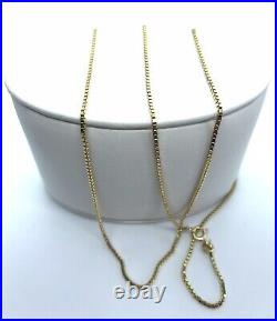 9ct GOLD BOX CHAIN 375 BRAND NEW / EX DISPLAY NECKLACE 23