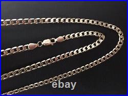 9ct GOLD CURB CHAIN 375 GENTS LADIES 18 SOLID LINK NECKLACE EXCELLENT CONDITION