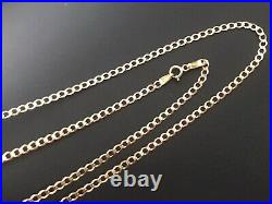 9ct GOLD CURB CHAIN 375 LADIES GIRLS BOYS 20 NECKLACE BRAND NEW