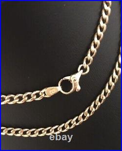 9ct GOLD CURB CHAIN 375 NECKLACE 22.5 GENTS LADIES EXCELLENT CONDITION