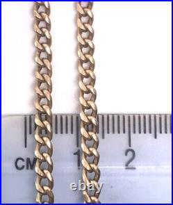 9ct GOLD CURB CHAIN 375 NECKLACE 22.5 GENTS LADIES EXCELLENT CONDITION