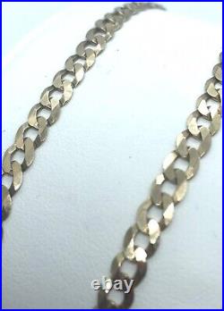 9ct GOLD CURB CHAIN 375 NECKLACE GENTS LADIES 16.5 SOLID LINKS EXCELLENT