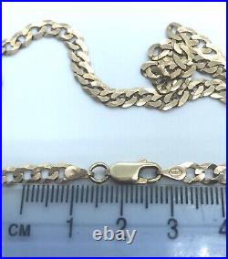 9ct GOLD CURB CHAIN 375 NECKLACE GENTS LADIES 16.5 SOLID LINKS EXCELLENT