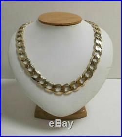 9ct GOLD CURB CHAIN HEAVY WEIGHS 118.7g 52cm 21 Inch Length Fully Hallmarked