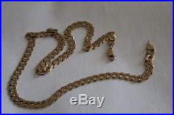 9ct GOLD CURB LINK NECKLACE CHAIN 18 1/2 inch