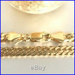 9ct GOLD DOUBLE CURB CHAIN SOLID YELLOW LINK MEN's / WOMEN's 20 NECKLACE 20.8g