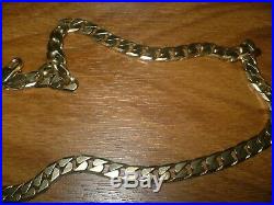 9ct GOLD FLAT CURB CHAIN HEAVY WEIGHS 36.35gm 20 Inch Length Fully Hallmarked
