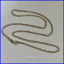 9ct GOLD FLAT CURB LINK CHAIN NECKLACE 17 2.29g 9k 375