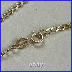 9ct GOLD FLAT CURB LINK CHAIN NECKLACE 17 2.29g 9k 375