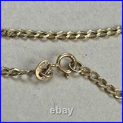 9ct GOLD FLAT CURB LINK CHAIN NECKLACE 17 2.29g 9k 375