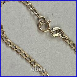 9ct GOLD FLAT CURB LINK CHAIN NECKLACE 17 2.29g 9k 375