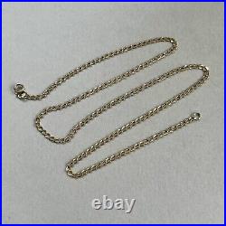 9ct GOLD FLAT CURB LINK CHAIN NECKLACE 17 2.29g 9k 375