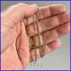 9ct GOLD FLAT CURB LINK CHAIN NECKLACE 17 2.29g 9k 375