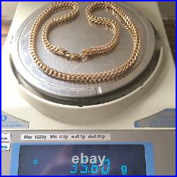 9ct GOLD FRANCO CHAIN 24 1/4 MEN'S 35.6g (1.14toz) GORGEOUS