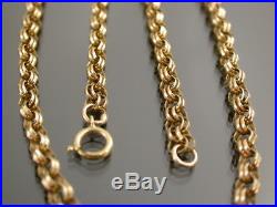 9ct GOLD NECKLACE CHAIN DOUBLE BELCHER 20 inch C. 1980