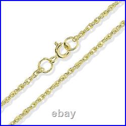 9ct Gold 16 18 20 22 24 28 Oval Round D/c Link Belcher Rope Pow Chain Necklace