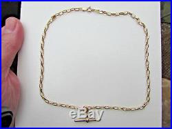 9ct Gold 16 Belcher Chain & T-Bar Necklace -H/Mkd Birmingham Imported Gold -VGC