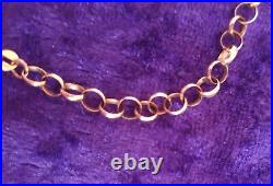 9ct Gold, 18 Inch, 45 cm, 4mm, 7 Grams, Vintage, Round Belcher Chain