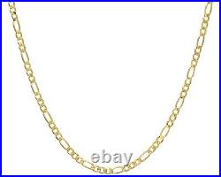 9ct Gold 18 inch Figaro Chain / Necklace 4mm Width UK Hallmarked