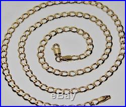 9ct Gold 20 inch Solid Curb Chain / Necklace Men's or Ladies 7.7 grams