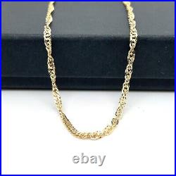 9ct Gold 2mm Singapore Chain Necklace Ladies Womens 16 18 20 375 Stamp New