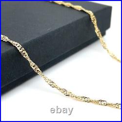 9ct Gold 2mm Singapore Chain Necklace Ladies Womens 16 18 20 375 Stamp New