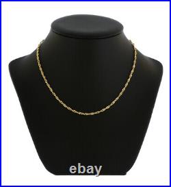 9ct Gold 2mm Tight Twist Singapore Chain Necklace