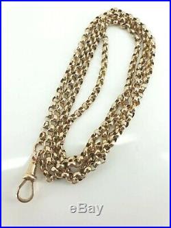 9ct Gold 30 Victorian Guard Muff Belcher Chain Necklace Super Condition. NICE1