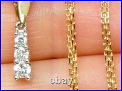 9ct Gold 375 0.25ct Diamond Pendant & Cable Link 22 Hallmarked Chain Necklace