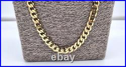 9ct Gold 8.5mm Curb/Flat Link Chain/Necklace
