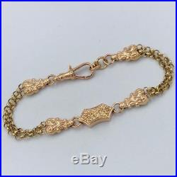 9ct Gold Art Nouveau Design Double Chain Link Bracelet #396