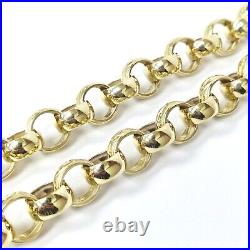 9ct Gold Belcher Chain Solid 24 Inch Heavy Patterned Polished Yellow 144g