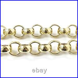 9ct Gold Belcher Chain Solid 24 Inch Heavy Patterned Polished Yellow 144g