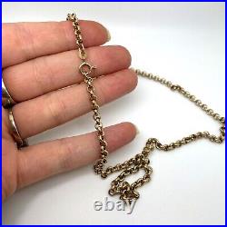 9ct Gold Belcher Link Chain Necklace 9ct Yellow Gold Hallmarked 21 Inch 4mm Link