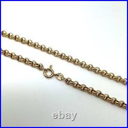 9ct Gold Belcher Link Chain Necklace 9ct Yellow Gold Hallmarked 21 Inch 4mm Link