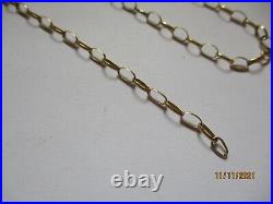 9ct Gold Beltcher Elongated Link Chain 18 1/2 Long. Marked 375. 3.13g
