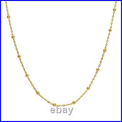 9ct Gold Bobble Ball Bead Chain Necklace 18 Inches
